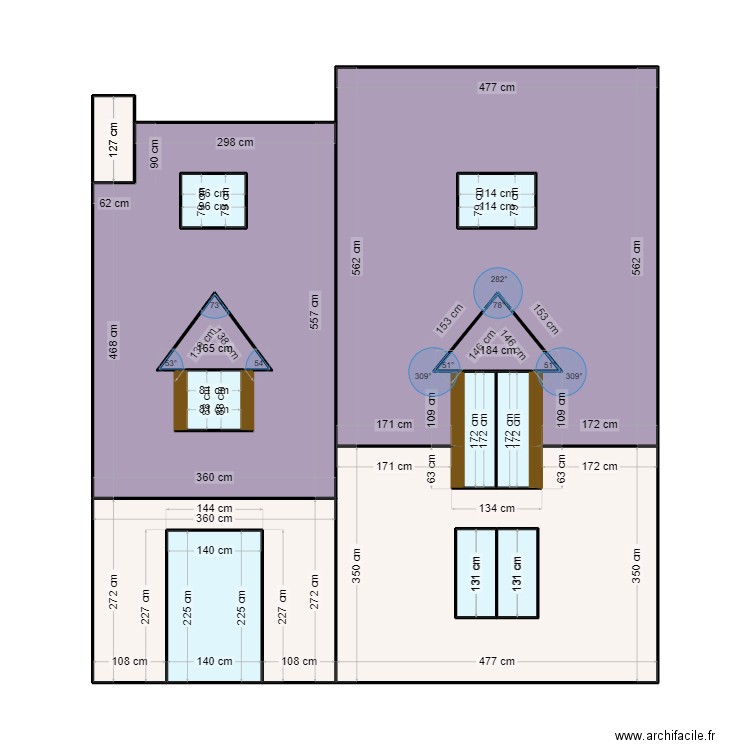 carnac. Plan de 15 pièces et 78 m2