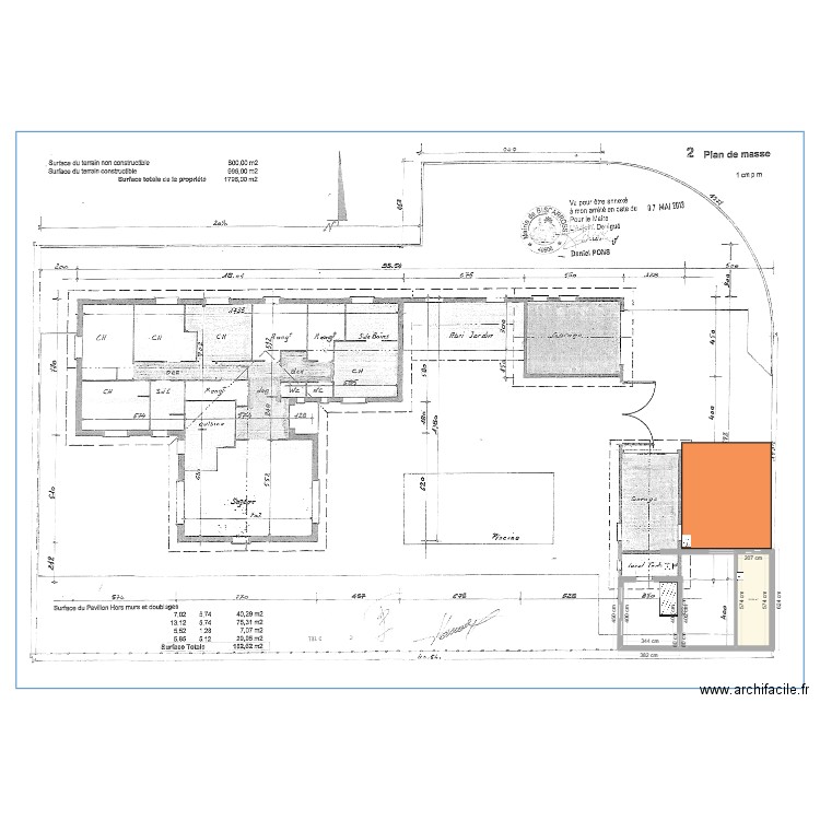 bisca. Plan de 1 pièce et 12 m2