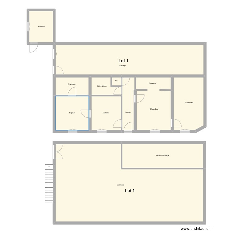 RDC Giez lot n°1. Plan de 12 pièces et 242 m2