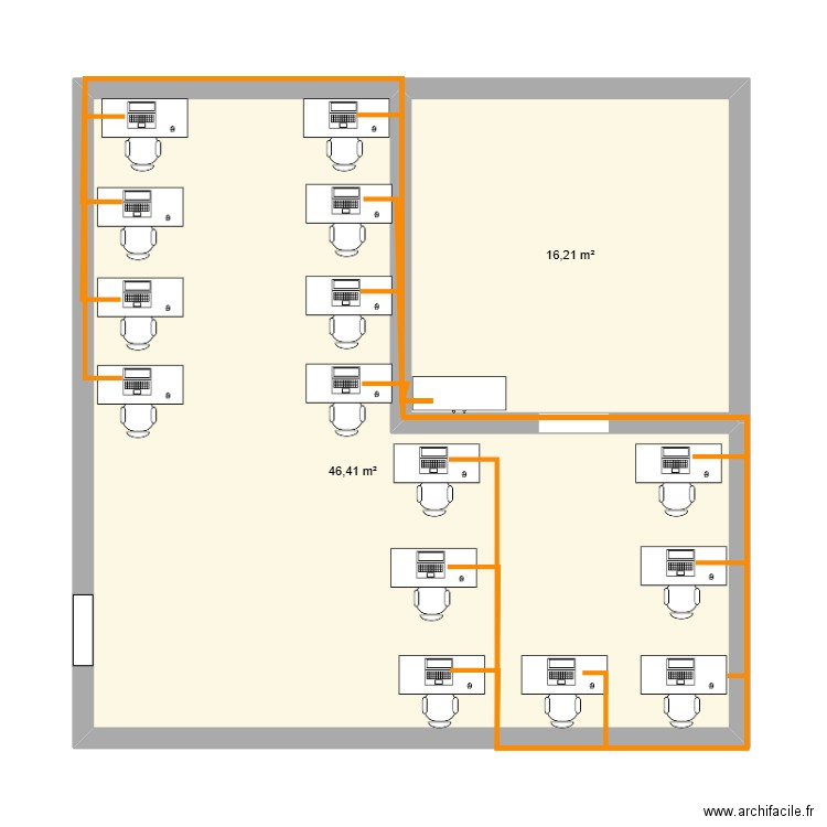 presupuesto. Plan de 2 pièces et 63 m2