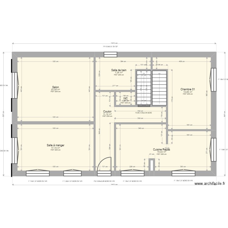 ML24012478 RIGAUD. Plan de 10 pièces et 100 m2