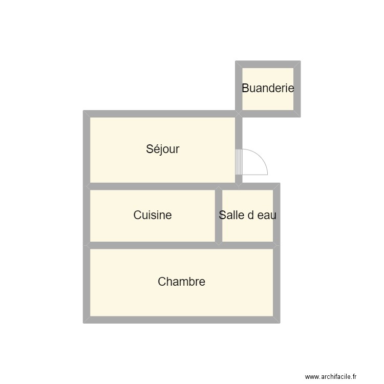 2410 TARANNE R+1 GAUCHE. Plan de 5 pièces et 8 m2