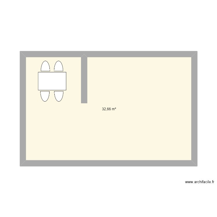 chef doeuvre. Plan de 1 pièce et 33 m2