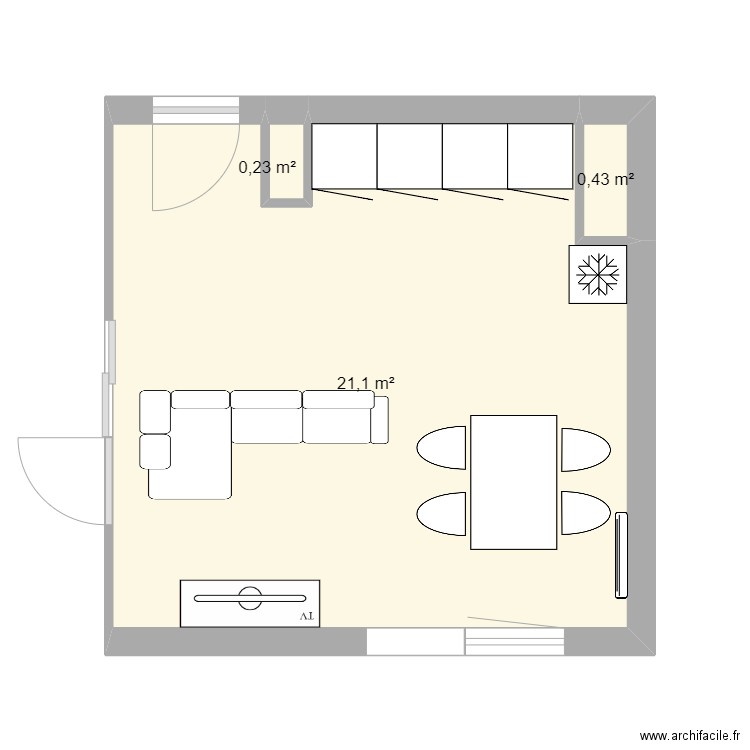 AMENAGEMENT GWEN. Plan de 3 pièces et 22 m2