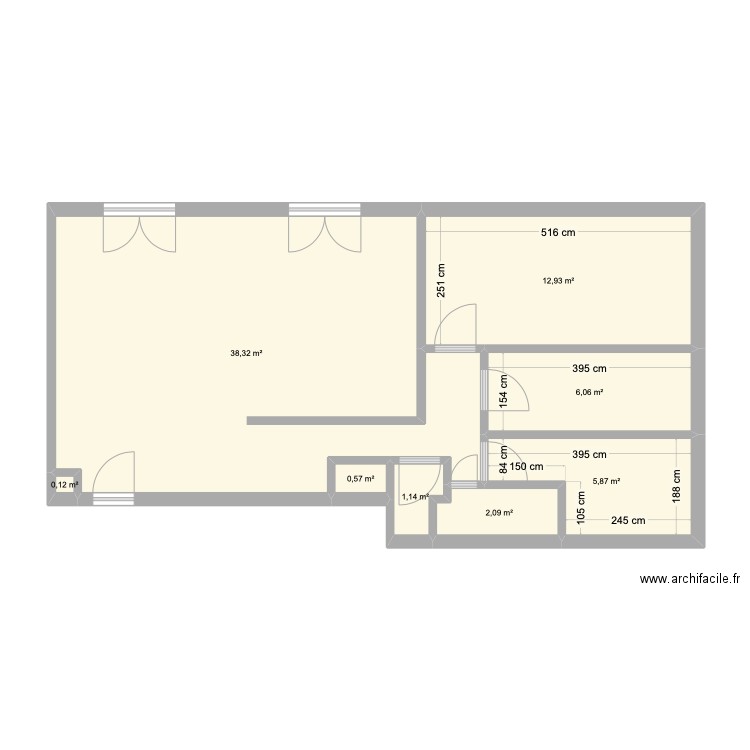 Appartement Asnieres. Plan de 8 pièces et 67 m2