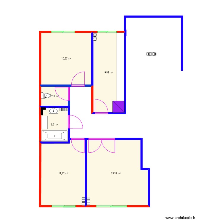 Nine 2. Plan de 6 pièces et 53 m2