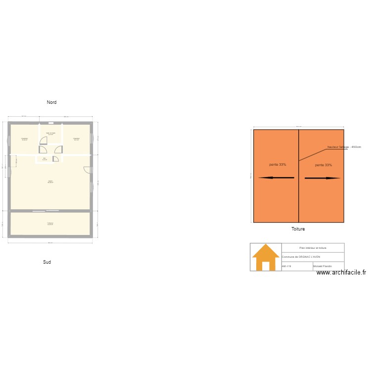 PC 2. Plan de 6 pièces et 108 m2