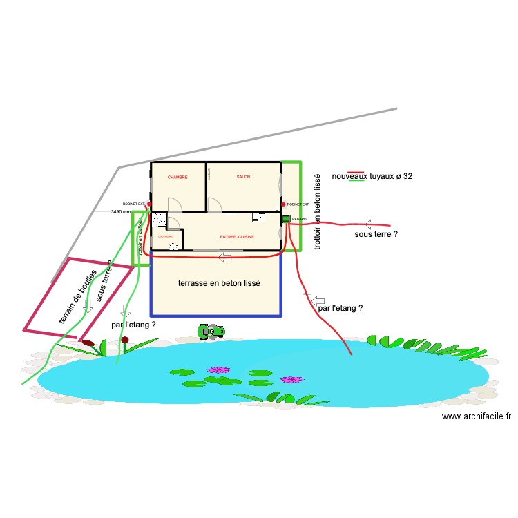 MAISON CHATEAU SUR LOIR 19. Plan de 7 pièces et 82 m2