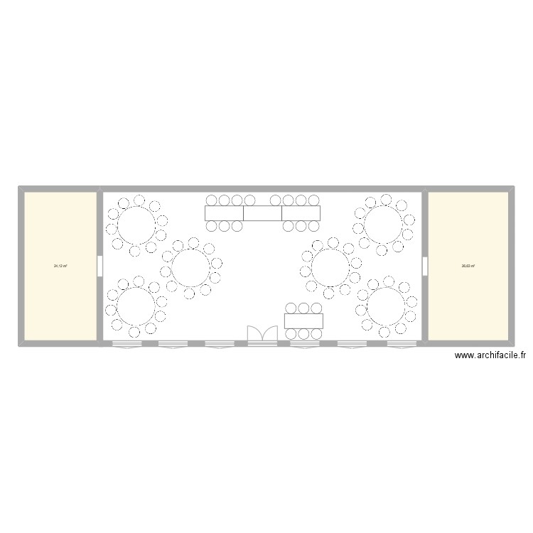 Plan de Table n°1. Plan de 2 pièces et 51 m2