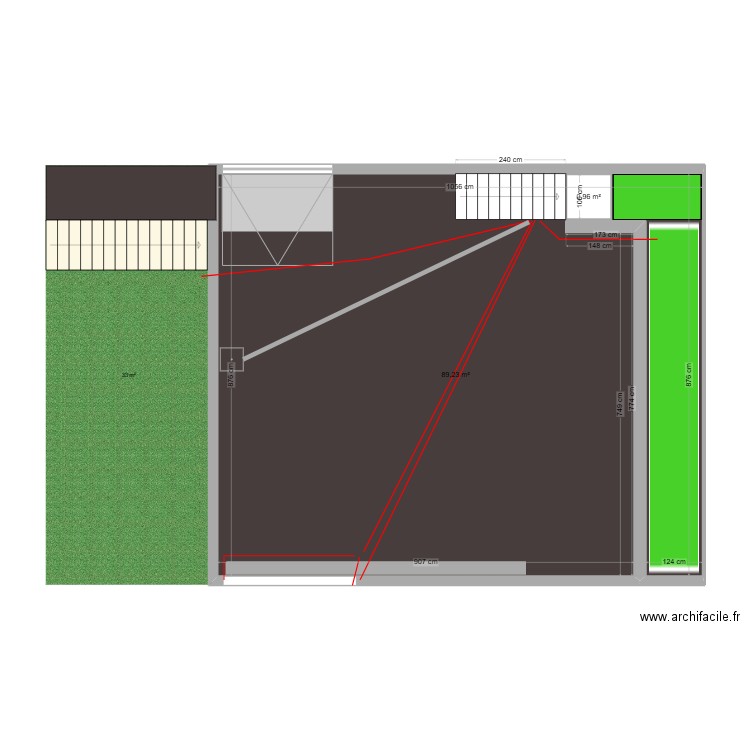 BRENOUILLE. Plan de 2 pièces et 91 m2