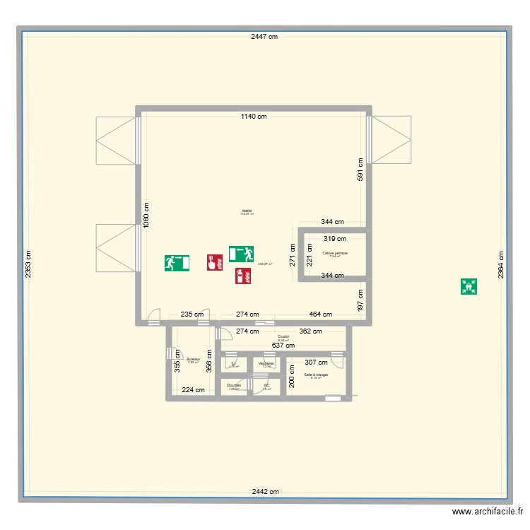 Plan bâtiment DOZ. Plan de 10 pièces et 722 m2