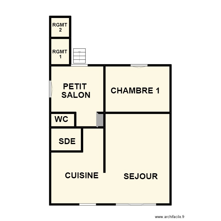 MAUREILLE RDC. Plan de 8 pièces et 60 m2