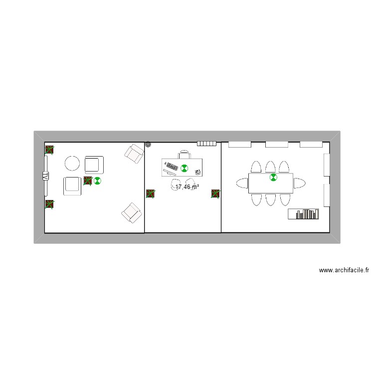 leroy merlin. Plan de 1 pièce et 17 m2