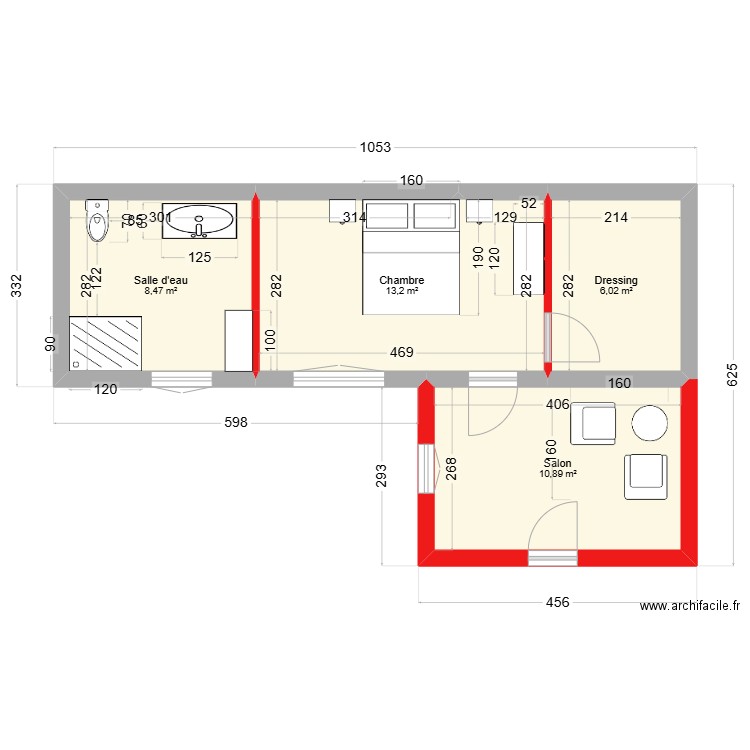 Poulailler - 24 janvier 25. Plan de 4 pièces et 39 m2