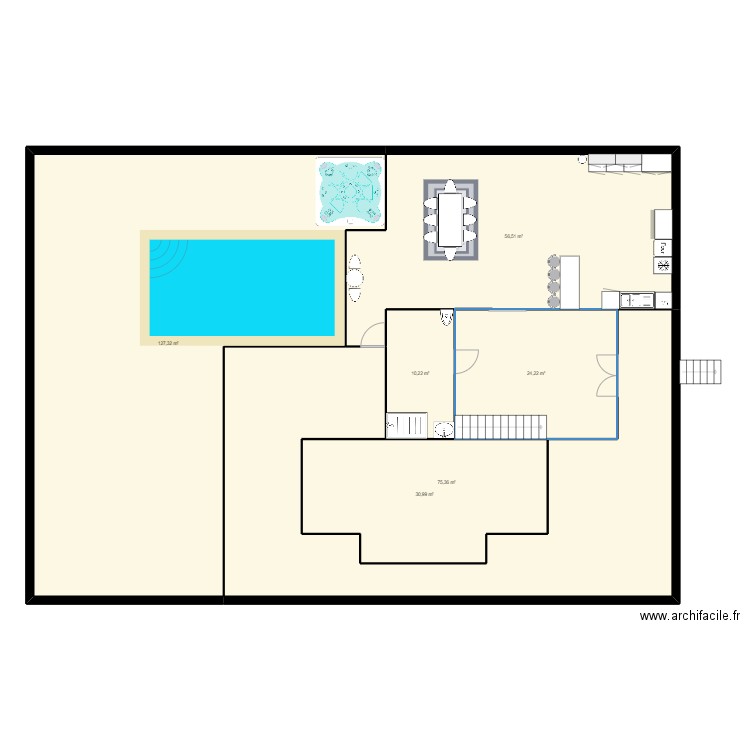 Maison. Plan de 6 pièces et 325 m2