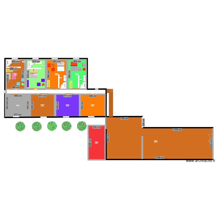 plan d'un exemple de maison partagee. Plan de 10 pièces et 348 m2