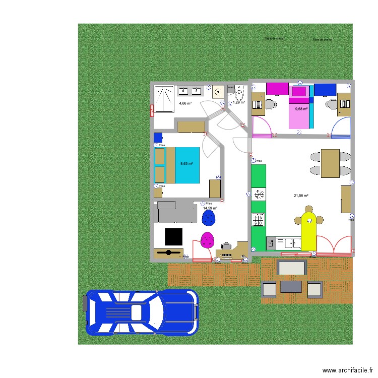 ferme pellafol . Plan de 6 pièces et 60 m2