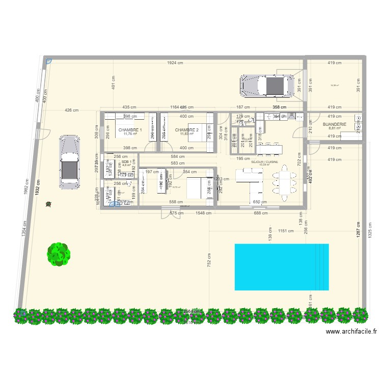 VILLA COSTA. Plan de 12 pièces et 458 m2