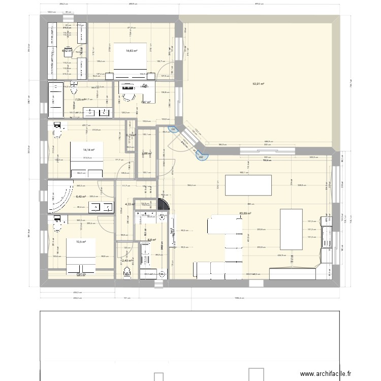 Plan 23-12-2024 N3. Plan de 16 pièces et 429 m2