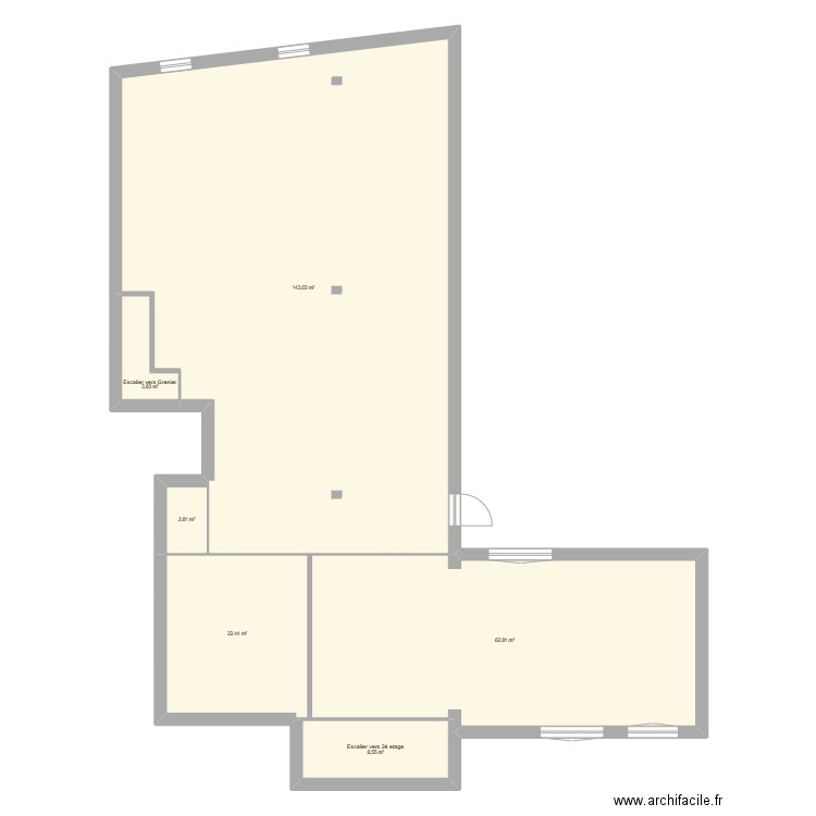 clémenceau 2e Et avant. Plan de 6 pièces et 243 m2