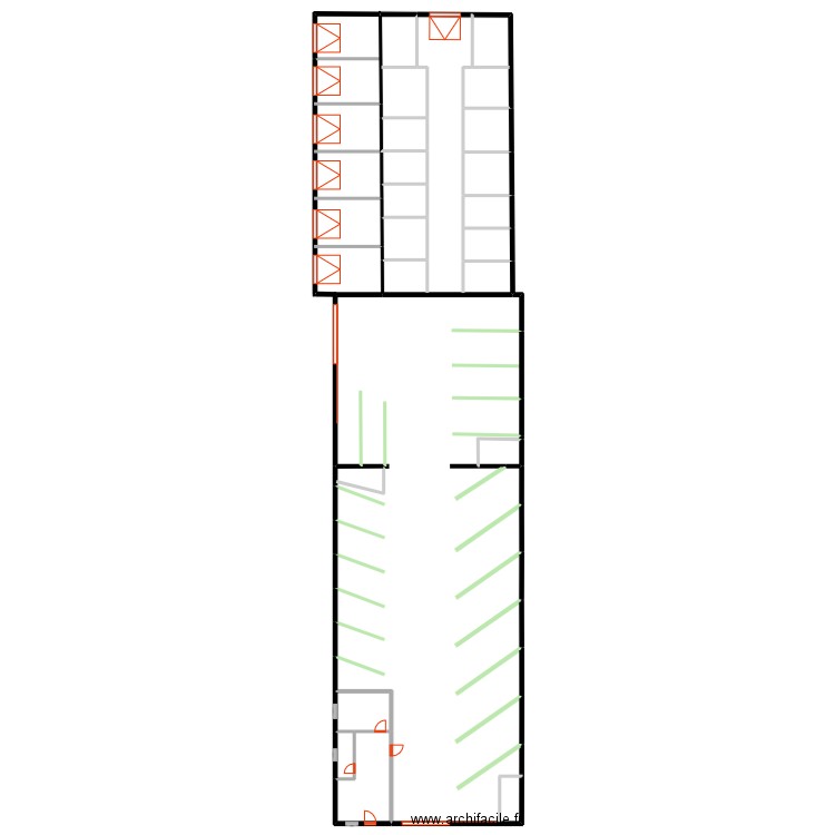 atelier 04. Plan de 13 pièces et 907 m2