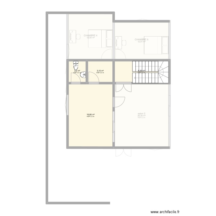 R+2 Parcel Kossoghin. Plan de 18 pièces et 189 m2