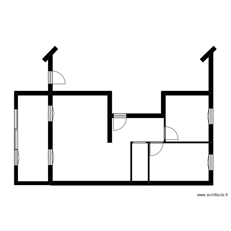 griffon. Plan de 5 pièces et 56 m2