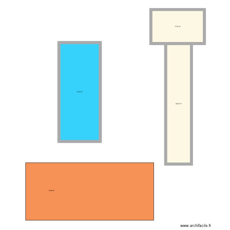 piscine. Plan de 4 pièces et 98 m2