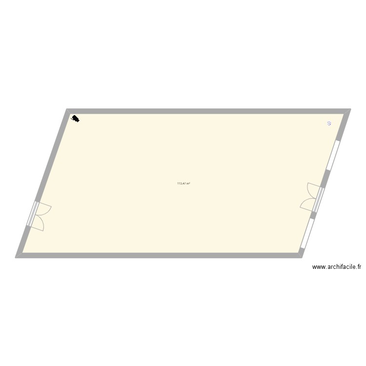 plan. Plan de 1 pièce et 113 m2