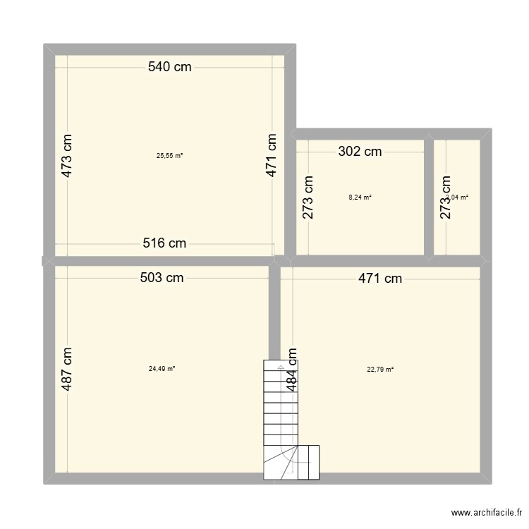 plan Chemiré. Plan de 5 pièces et 84 m2