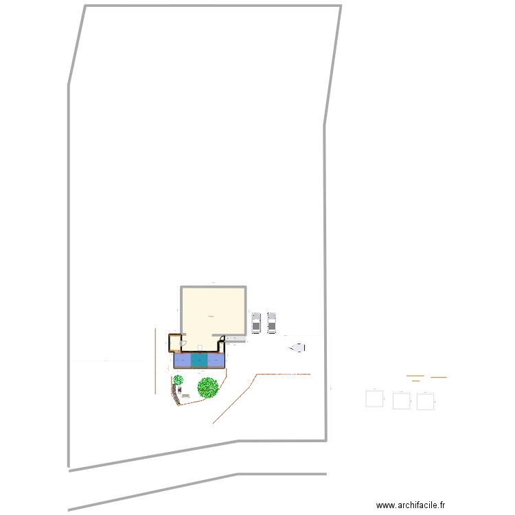 terrasse vu dessus avec toits (antho) v2.22. Plan de 2 pièces et 169 m2