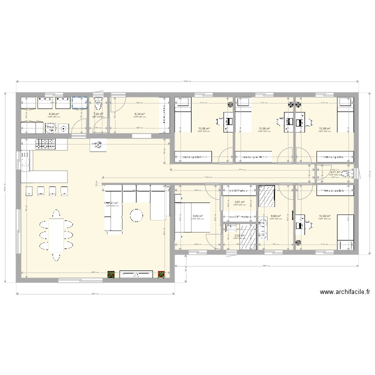 08/05/24. Plan de 13 pièces et 150 m2