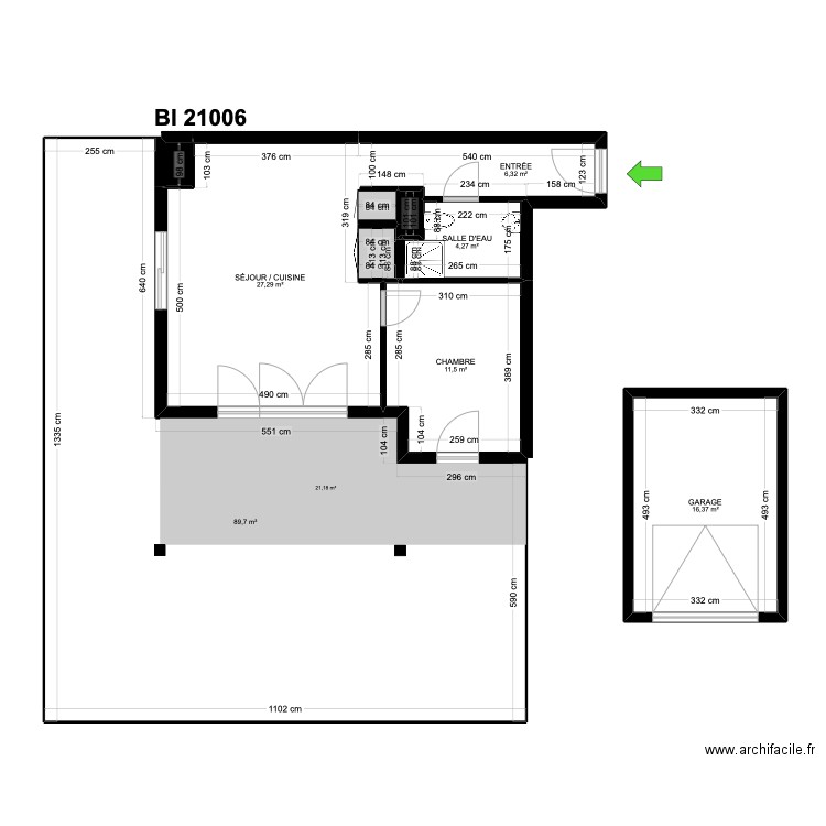 BI 21006. Plan de 11 pièces et 158 m2