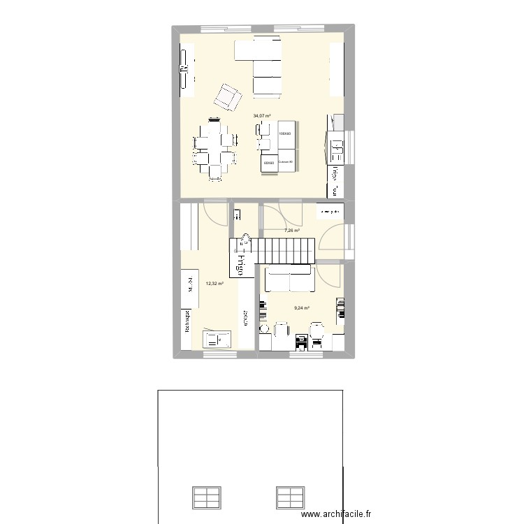 BLAVIER 2. Plan de 11 pièces et 158 m2