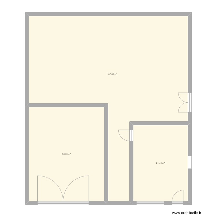 Atelier Pépieux. Plan de 3 pièces et 146 m2