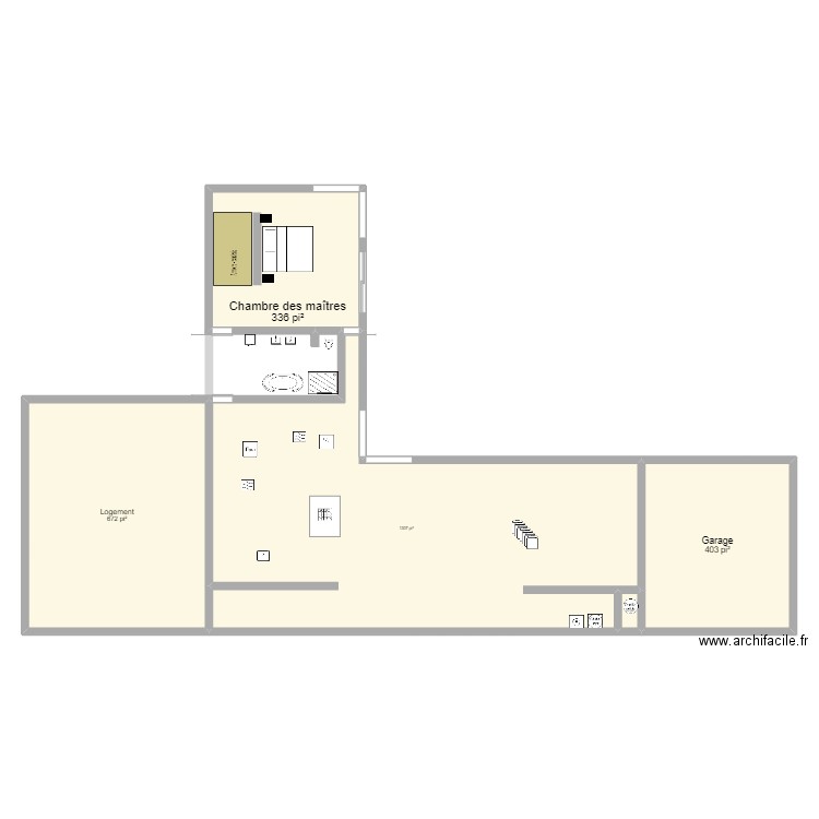 Clarenceville. Plan de 5 pièces et 253 m2