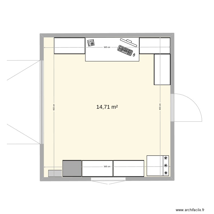 GARAGE. Plan de 1 pièce et 15 m2