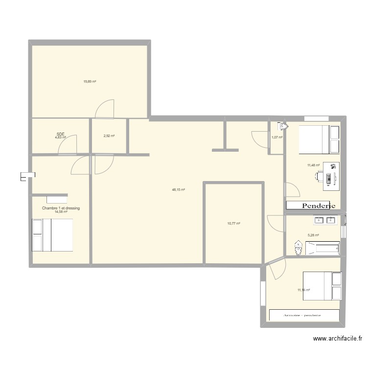 maison 2. Plan de 10 pièces et 130 m2