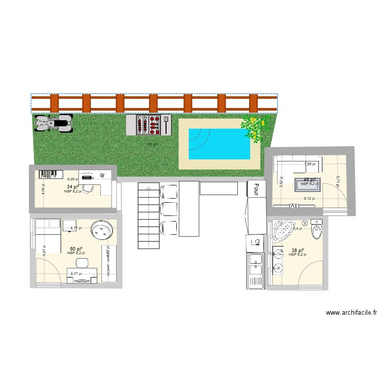 premier plan. Plan de 4 pièces et 16 m2