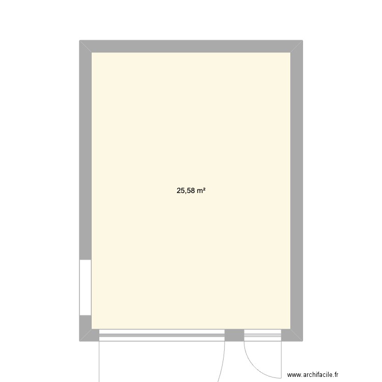 garage enterré. Plan de 1 pièce et 26 m2