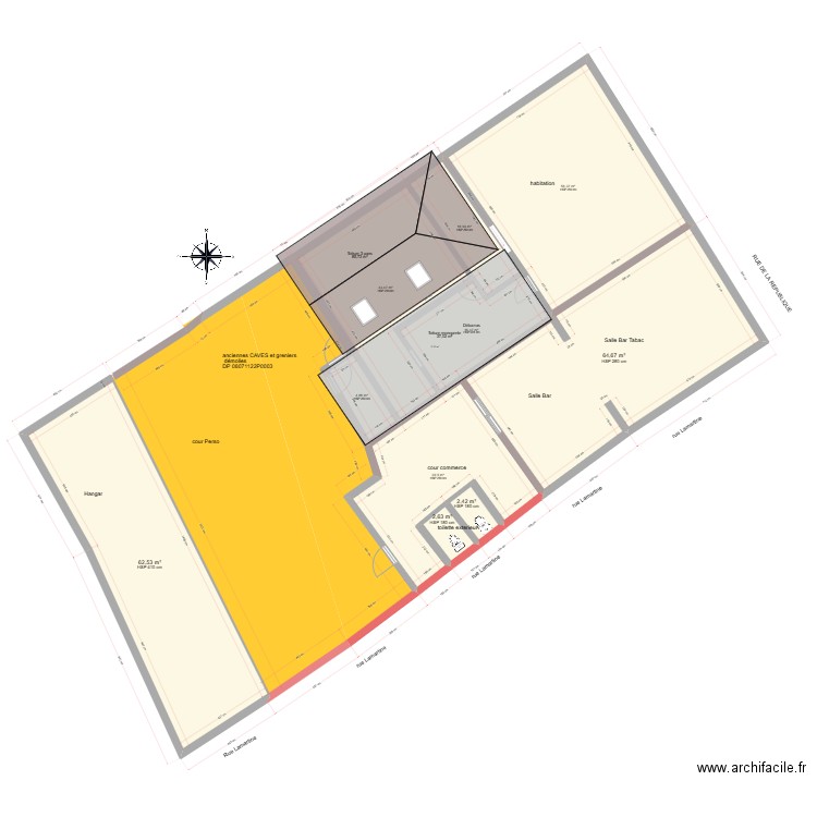 plan complet avec toiture. Plan de 10 pièces et 283 m2