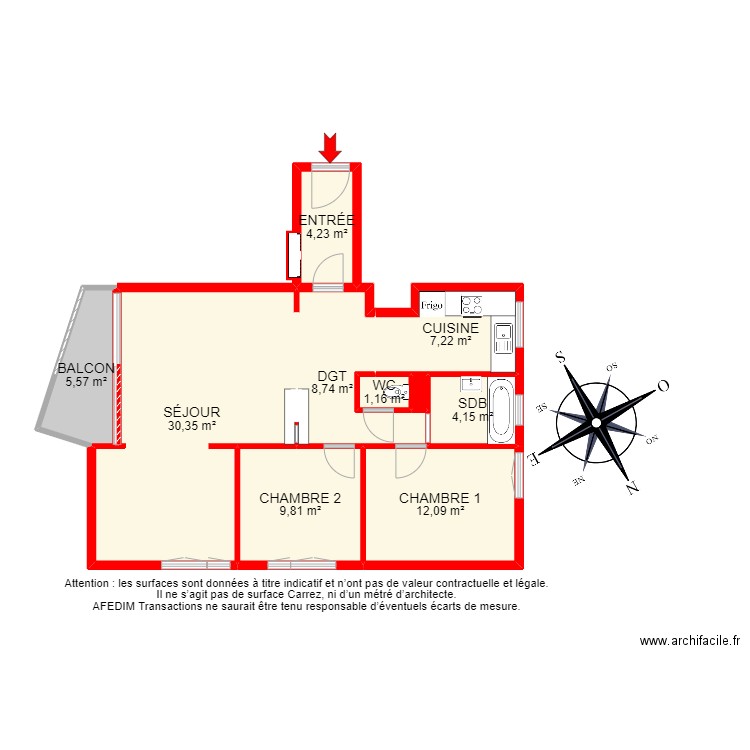 BI 19560 - . Plan de 11 pièces et 89 m2