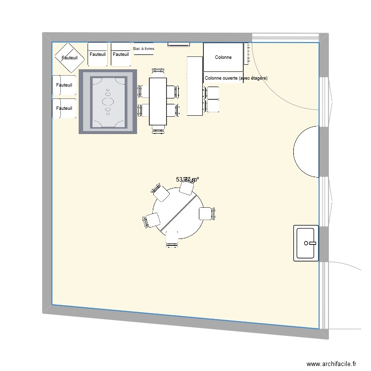 Oratoire. Plan de 1 pièce et 53 m2