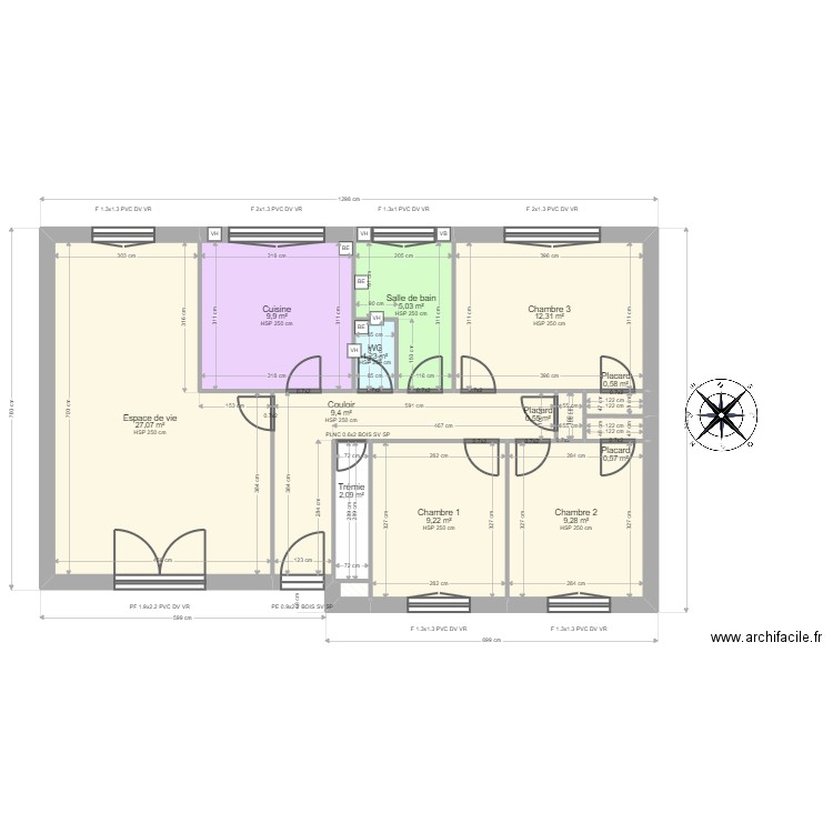 ML24007336. Plan de 14 pièces et 180 m2