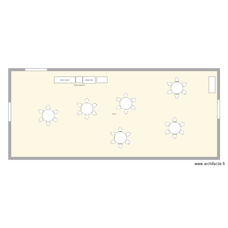 RESTAURANT. Plan de 1 pièce et 195 m2