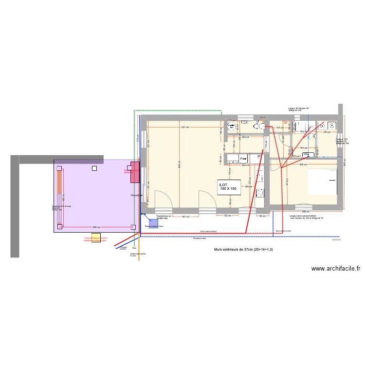 Plan au 9 Déc 24. Plan de 3 pièces et 74 m2