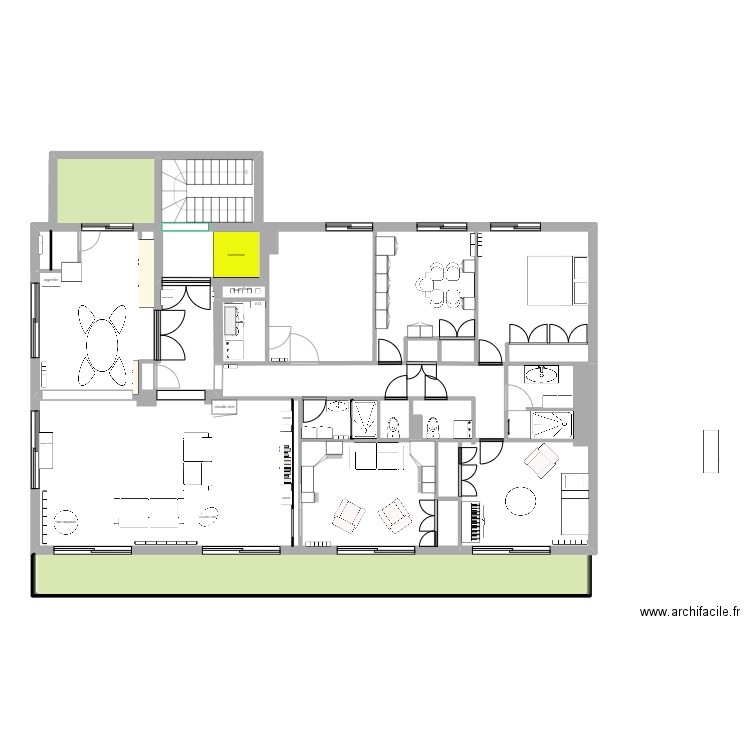 Appartement Enghien Mora variante 08 10. Plan de 6 pièces et 173 m2