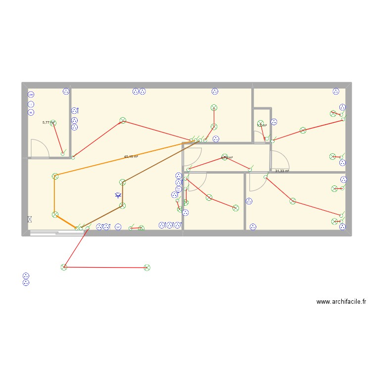 LEA DUBAN. Plan de 5 pièces et 88 m2