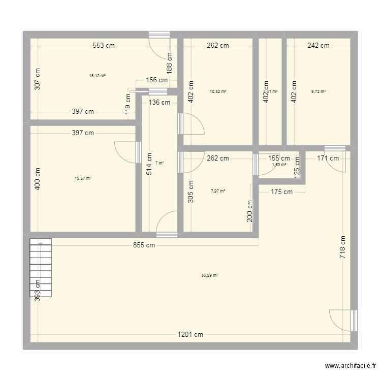 Maison Lescarran 2. Plan de 9 pièces et 128 m2