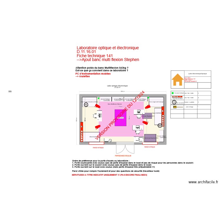 Fiche141-labo électronique optique V7. Plan de 1 pièce et 37 m2